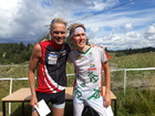 Miesten kilpailun voittaja Pasi Ikonen (vas) ja kolmanneksi sijoittunut Mikko Sirén.